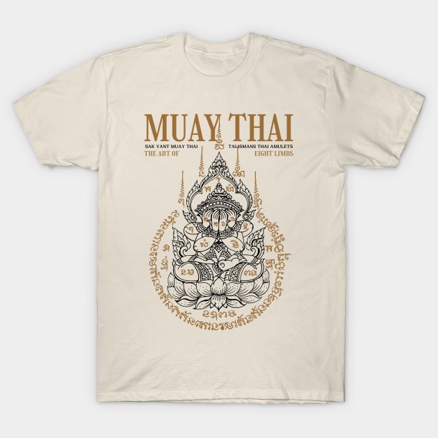 Muay Thai Tattoo Sak Yant Muay Boran T-Shirt by KewaleeTee